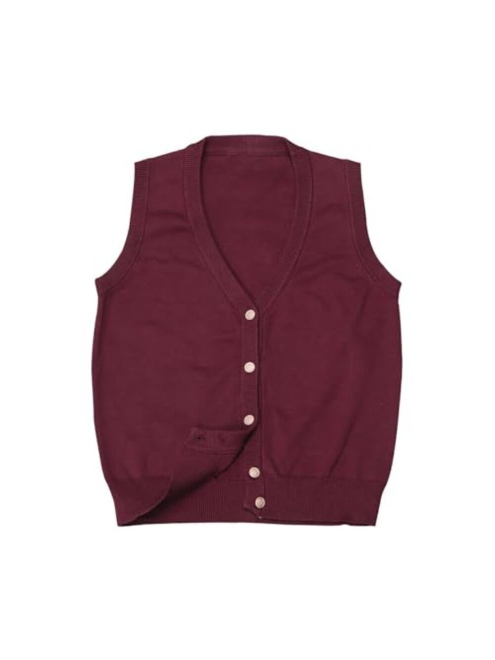 Trendy Sleeveless Sweater Vest V-Neck Button Down Knitted Tank Top 100% Cotton